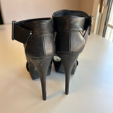 Michael Antonio Black Strappy Platform Peep Toe Heels With Buckle Closure Size 6.5