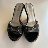 Guess "Hayworth" Platform Wedge Slip On Sandals in Black,  Women's Size 7