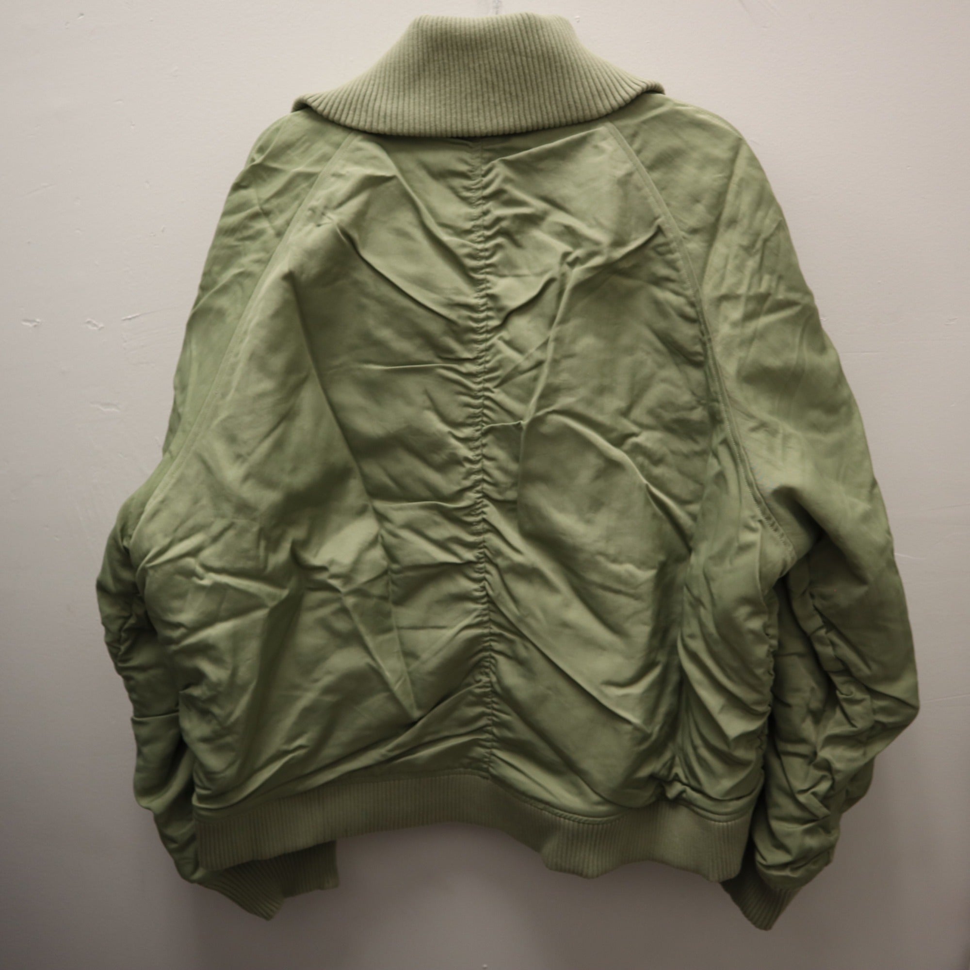 K-242 KBB by Kahlana Ribbed Collar Bomber Jacket Olive Green Size Large