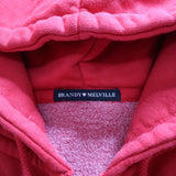 Brandy Melville Red Zip Up Hooded Sweater Size Women's Small