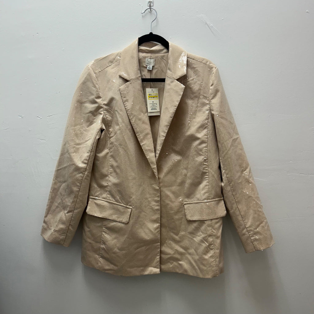 K-164 A New Day Sequin Blazer Tan Women's Size Medium