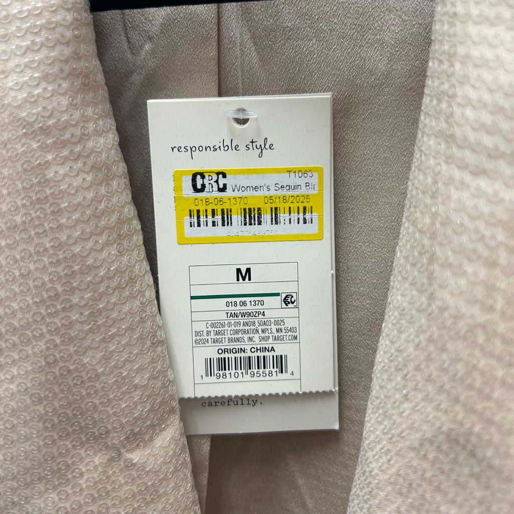 K-164 A New Day Sequin Blazer Tan Women's Size Medium