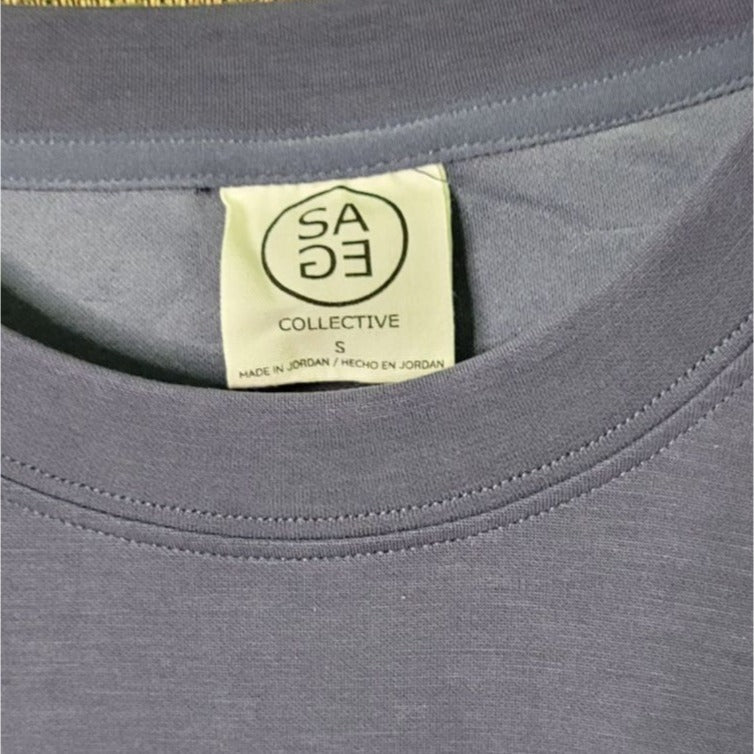 CG-19 Sage Collective Purple Long-Sleeve Crew Neck Sweatshirt Lightweight Size Small