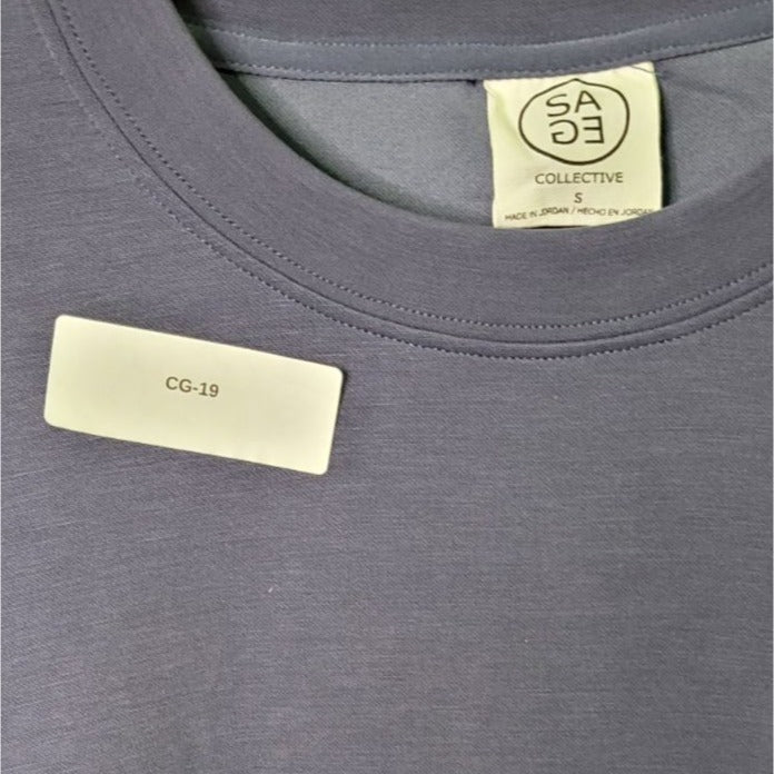 CG-19 Sage Collective Purple Long-Sleeve Crew Neck Sweatshirt Lightweight Size Small