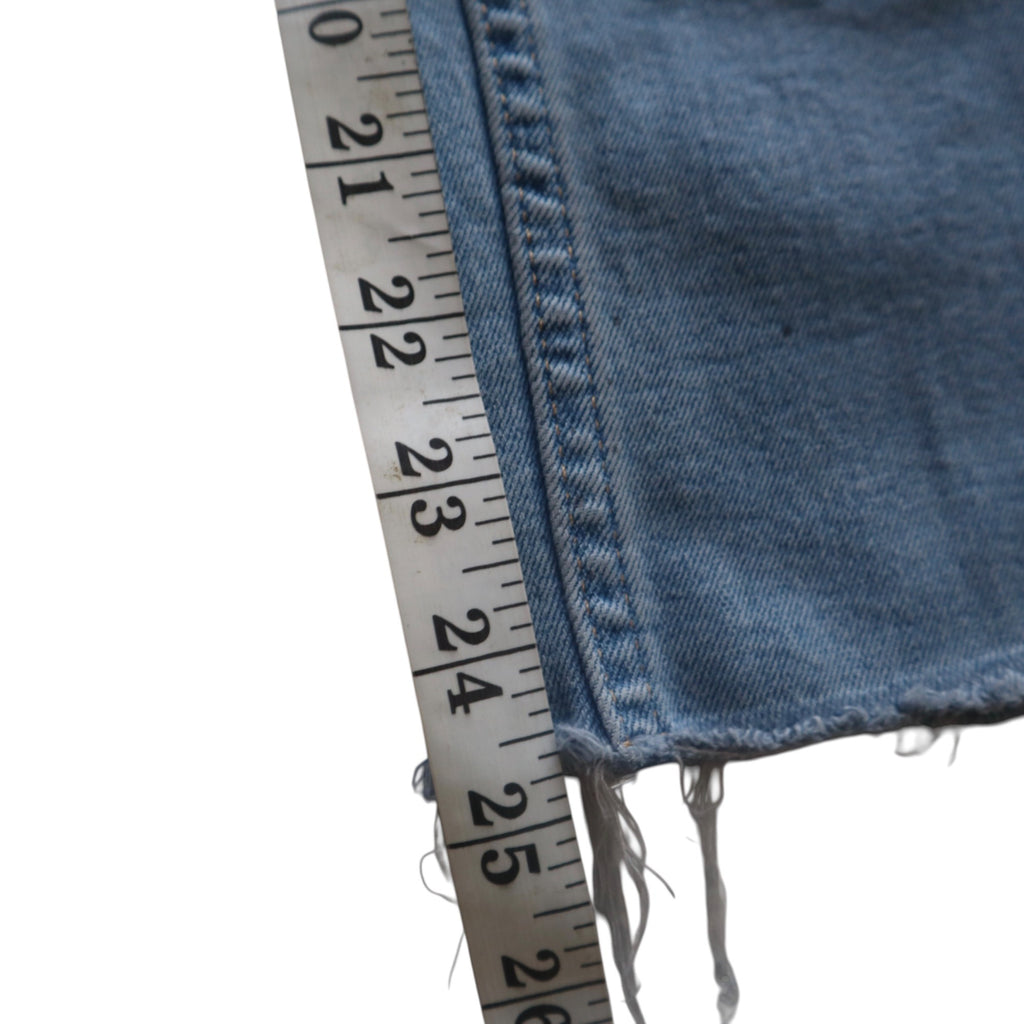 #910 Gap Vintage Slim Frayed Hem Mid Rise Distressed Blue Jeans Size 32