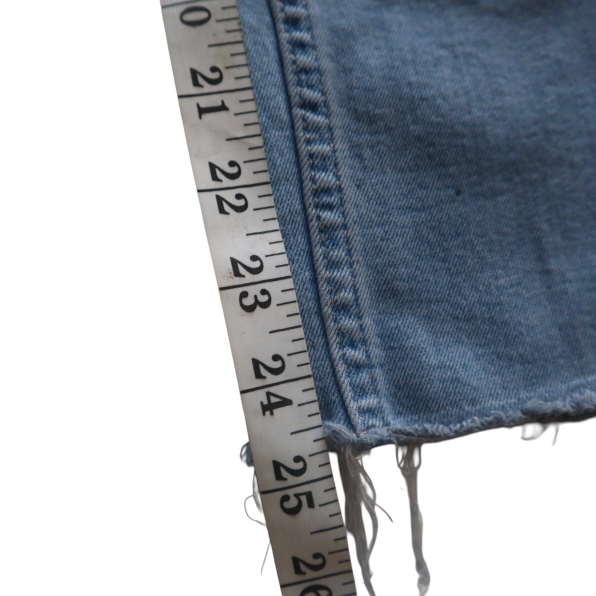 #910 Gap Vintage Slim Frayed Hem Mid Rise Distressed Blue Jeans Size 32