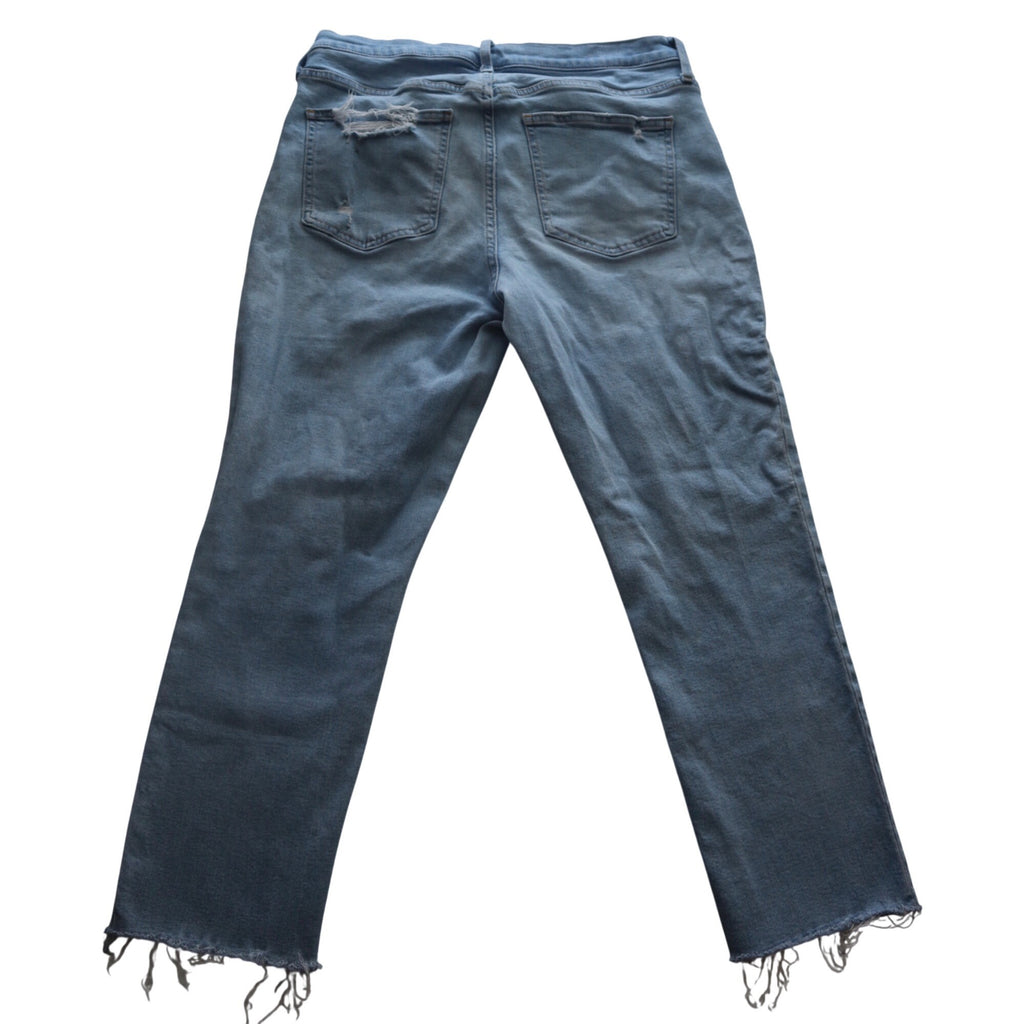 #910 Gap Vintage Slim Frayed Hem Mid Rise Distressed Blue Jeans Size 32