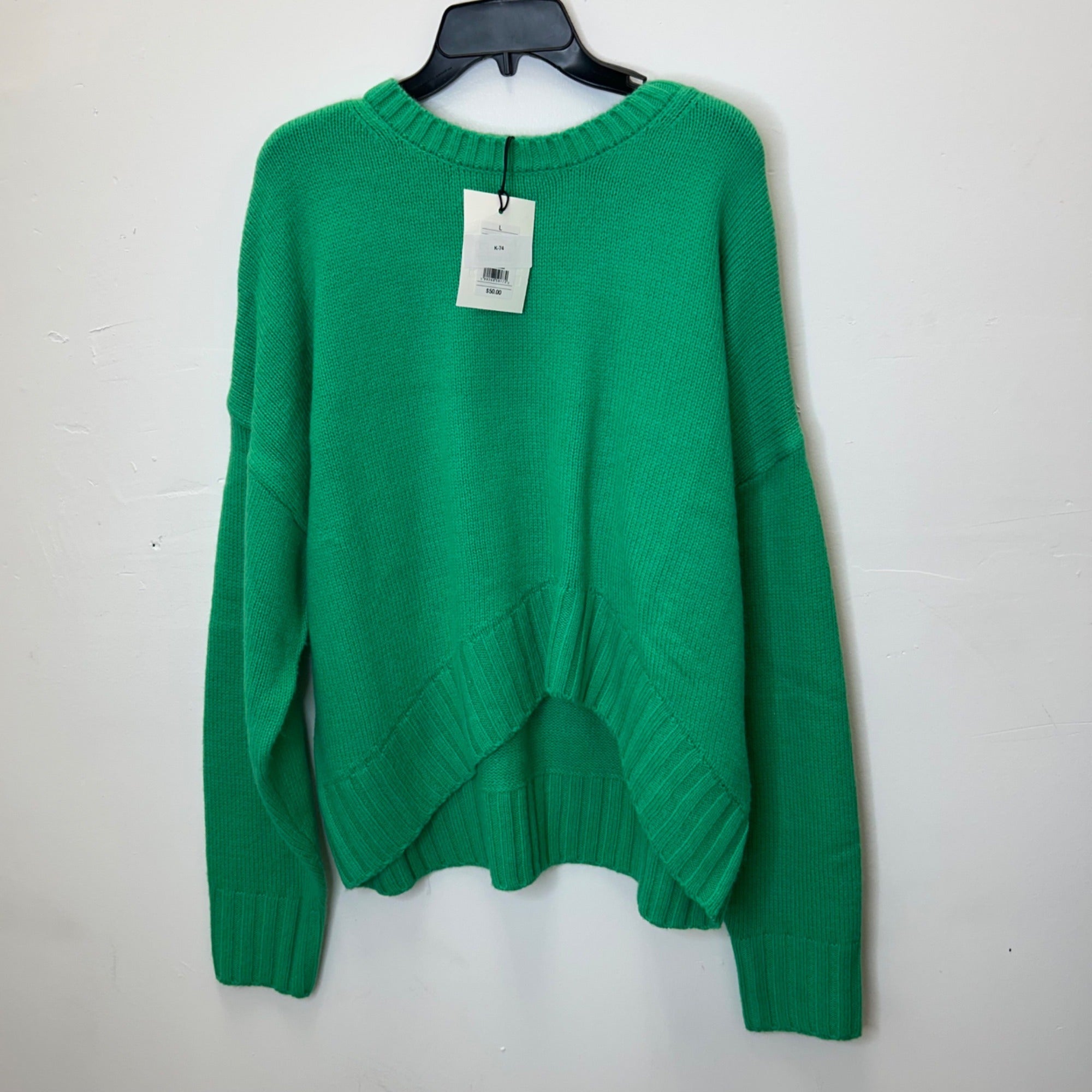 K-74 KBB by KAHLANA Women's 'the Asymmetric Sweater' Green Size Large