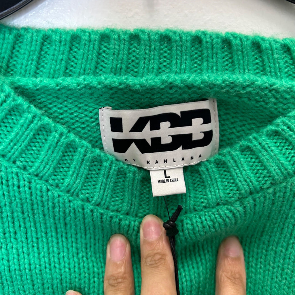 K-74 KBB by KAHLANA Women's 'the Asymmetric Sweater' Green Size Large