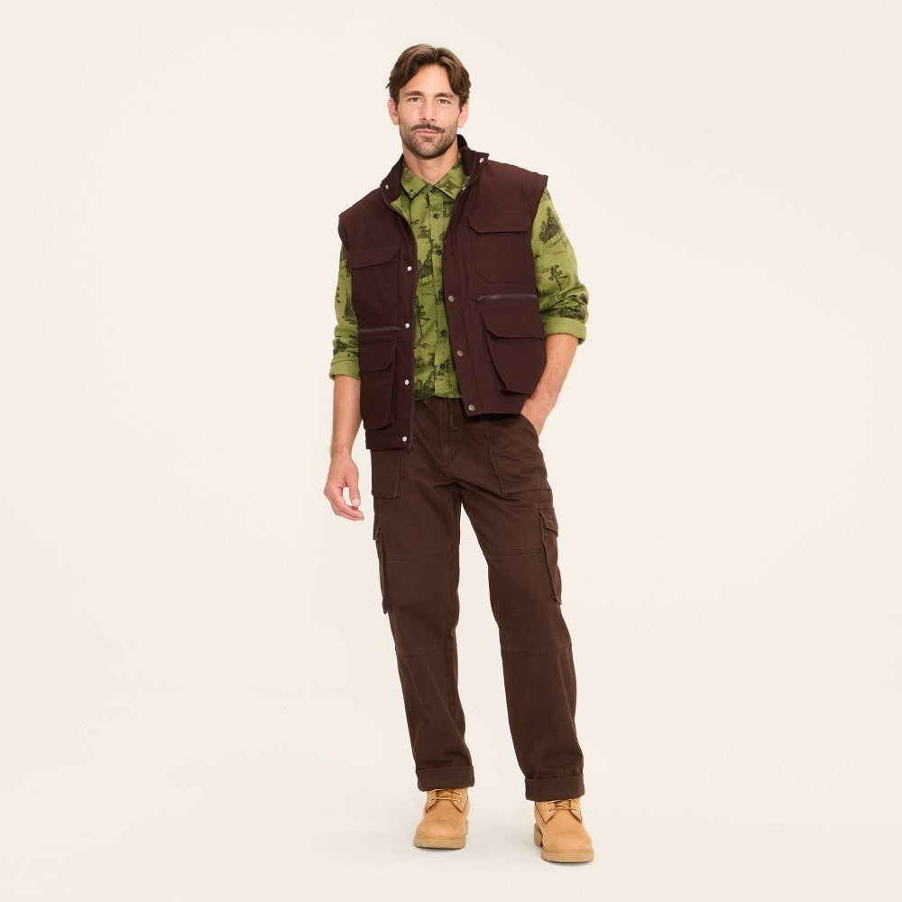 K-186 Woolrich X Target Men's Small Fisherman Vest - Brown