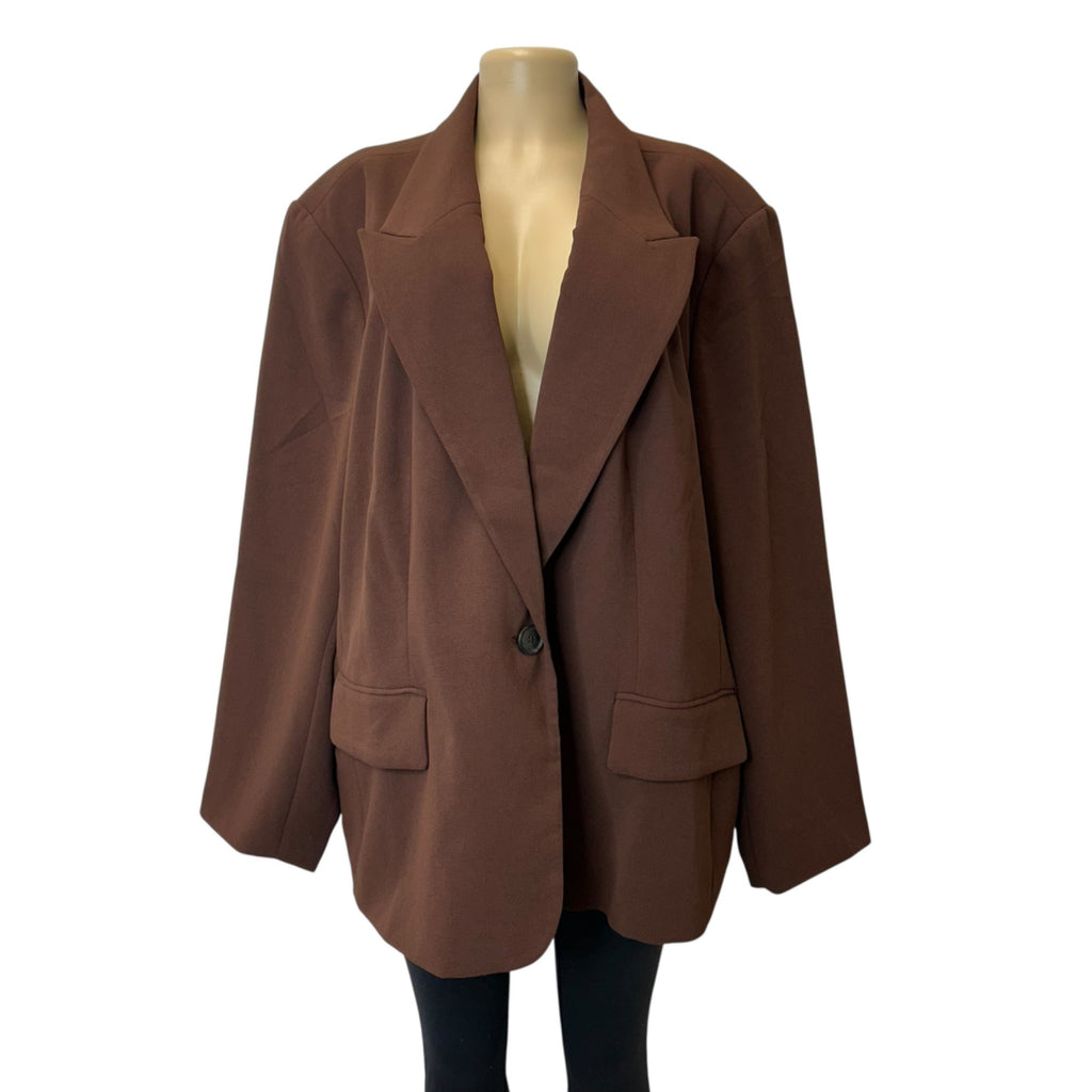 K-81 A New Day Women's Signature Crepe Fitted Blazer Brown Size 3X