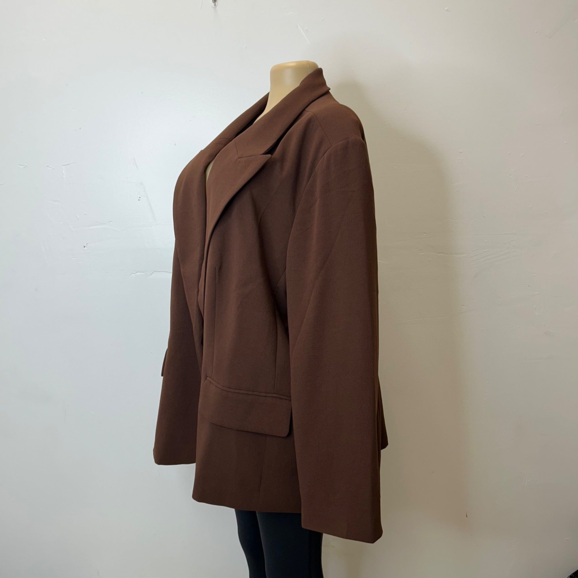 K-81 A New Day Women's Signature Crepe Fitted Blazer Brown Size 3X