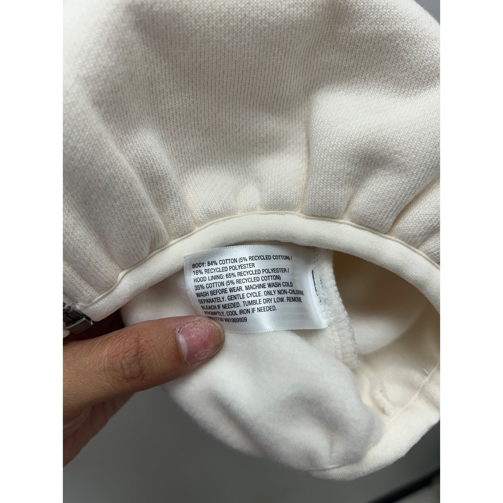 K-175 Kbb By Kahlana Size Small Cropped Zip-Up Hoodie Off-White Drawstring Hood