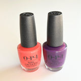 O.P.I. Pack of 2 Nail Lacquer Coral and Purple Nail Polish