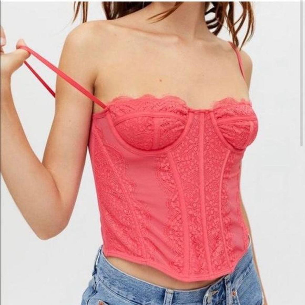 #699 Urban Outfitters Large The Modern Love Corset, Pink