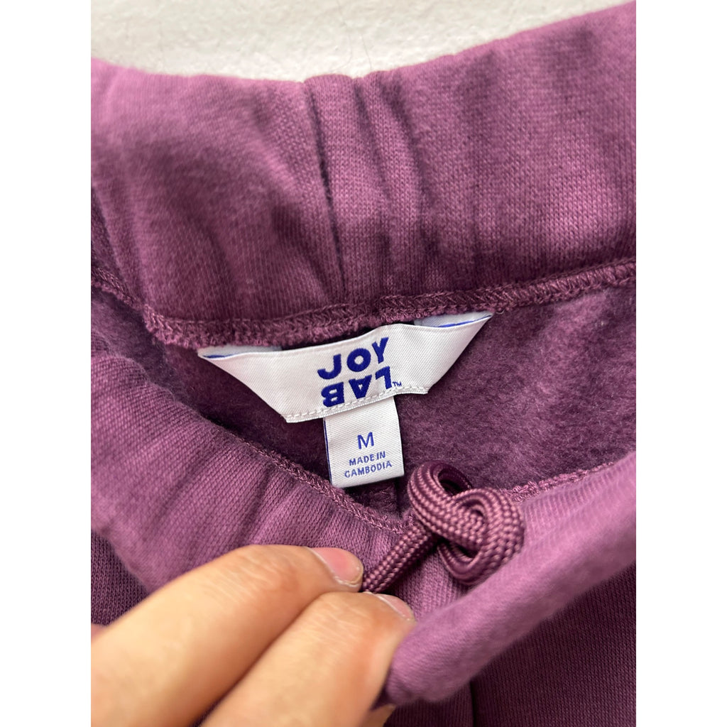 K-141 JoyLab Womens Purple Jogger Sweatpants Size M Elastic Waist Soft Fleece-Lined