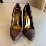 Delicious Women's Size 6.5 Sparkly DOrsay High Heels With Metallic Accents