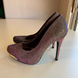 Delicious Women's Size 6.5 Sparkly DOrsay High Heels With Metallic Accents