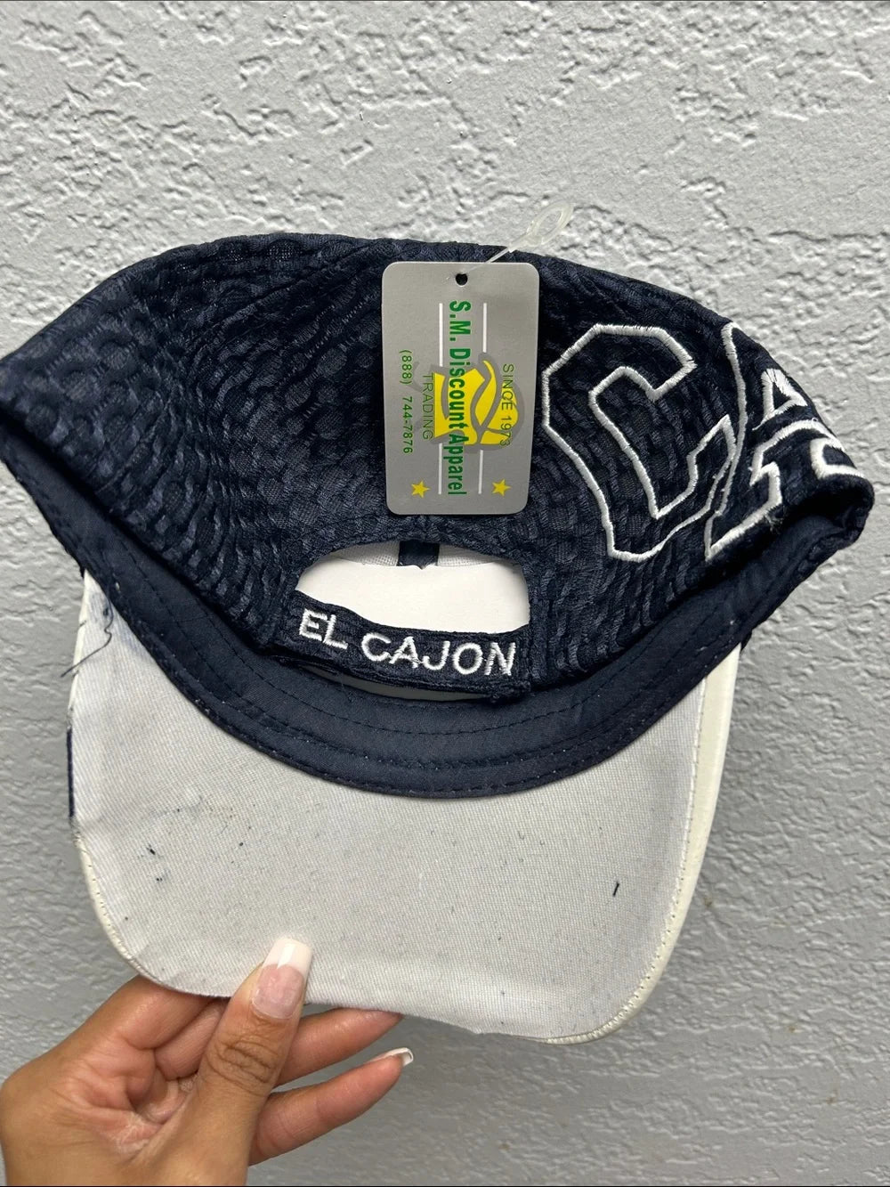White and Navy Baseball Cap