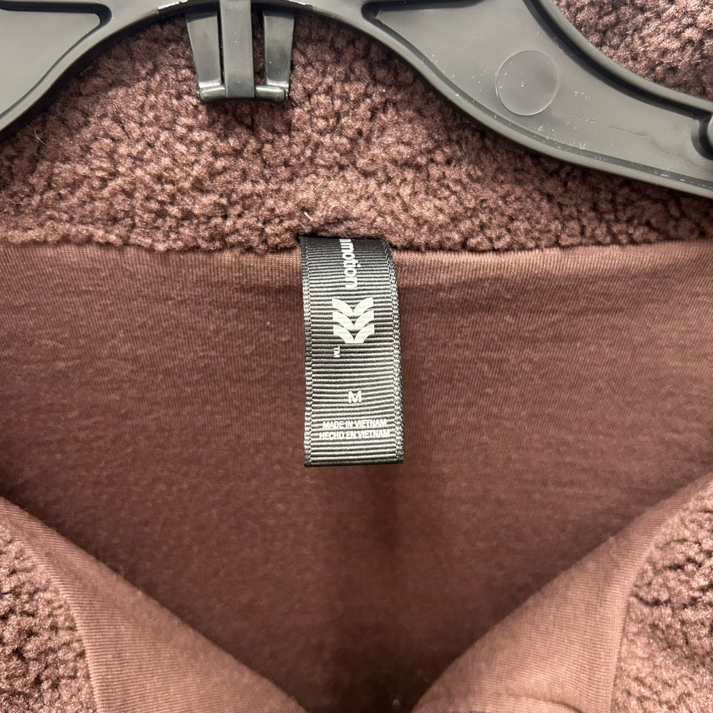 K-188 All in Motion Sherpa Fleece Pockets Zip-Up Jacket Brown Women's Size Medium
