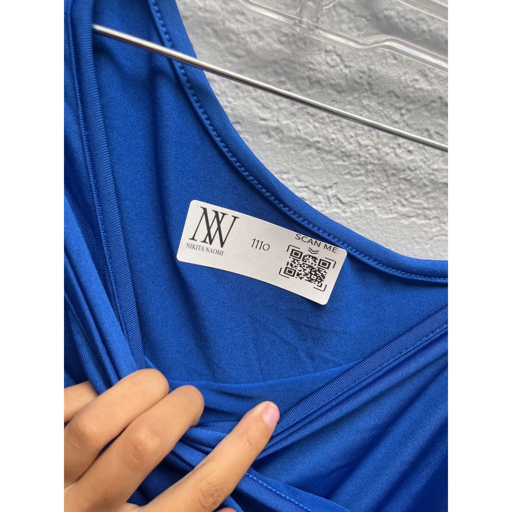 #1110 Lyaner Medium One-Shoulder Maxi Dress In Royal Blue