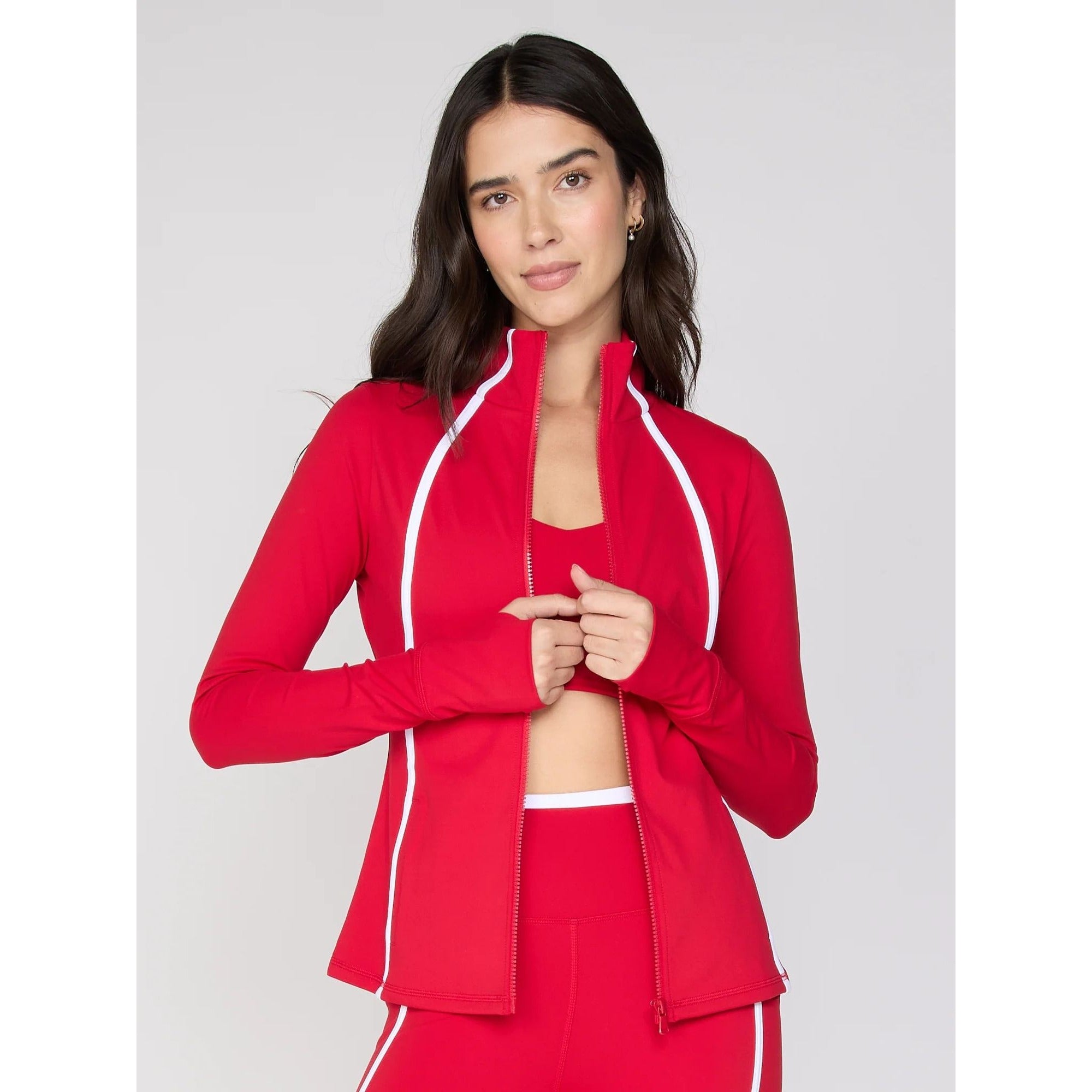#1060 Athleta Line Jacket Women's XS Red Zip Up