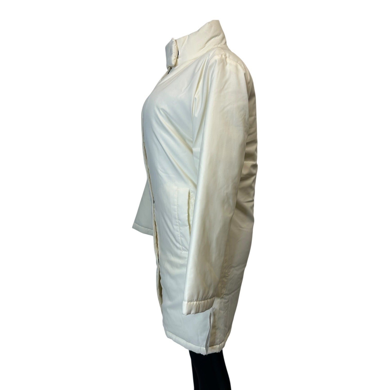 TG-27 Jones New York Small Women's Winter Puffer Coat Ivory Insulated Jacket