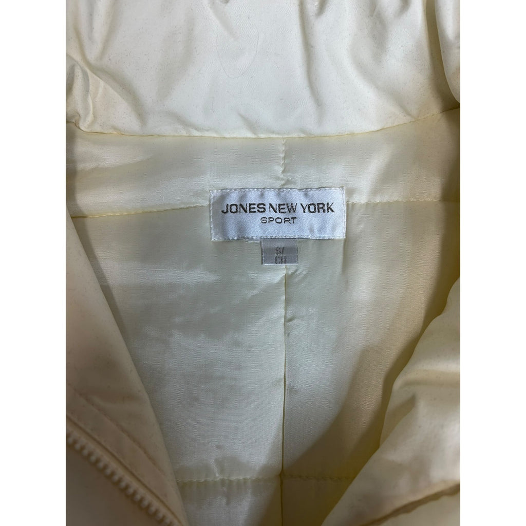 TG-27 Jones New York Small Women's Winter Puffer Coat Ivory Insulated Jacket
