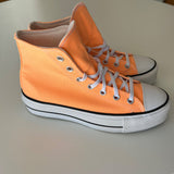 Converse Womens 8.5 Chuck Taylor All Star Lift Hi Peach Orange Platform Sneakers