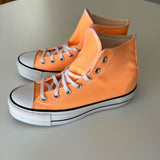 Converse Womens 8.5 Chuck Taylor All Star Lift Hi Peach Orange Platform Sneakers