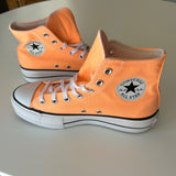 Converse Womens 8.5 Chuck Taylor All Star Lift Hi Peach Orange Platform Sneakers