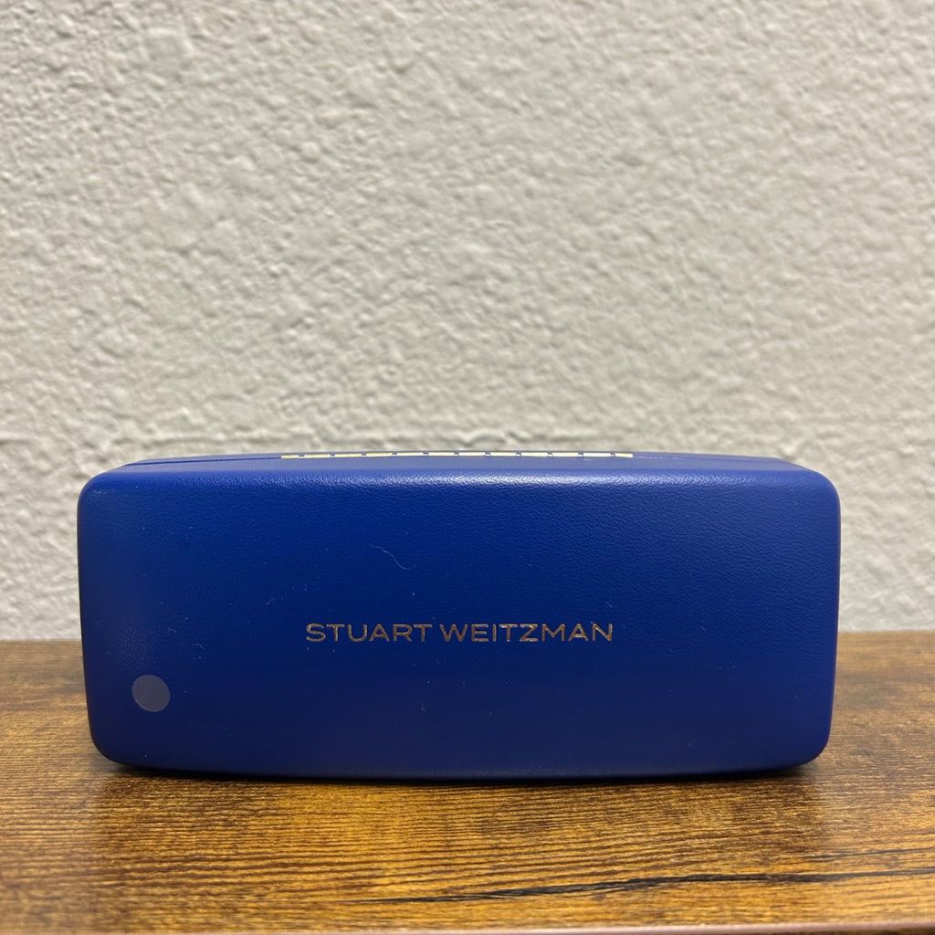 Stuart Weitzman Blue Eyeglass Case With Soft Interior & Cleaning Cloth