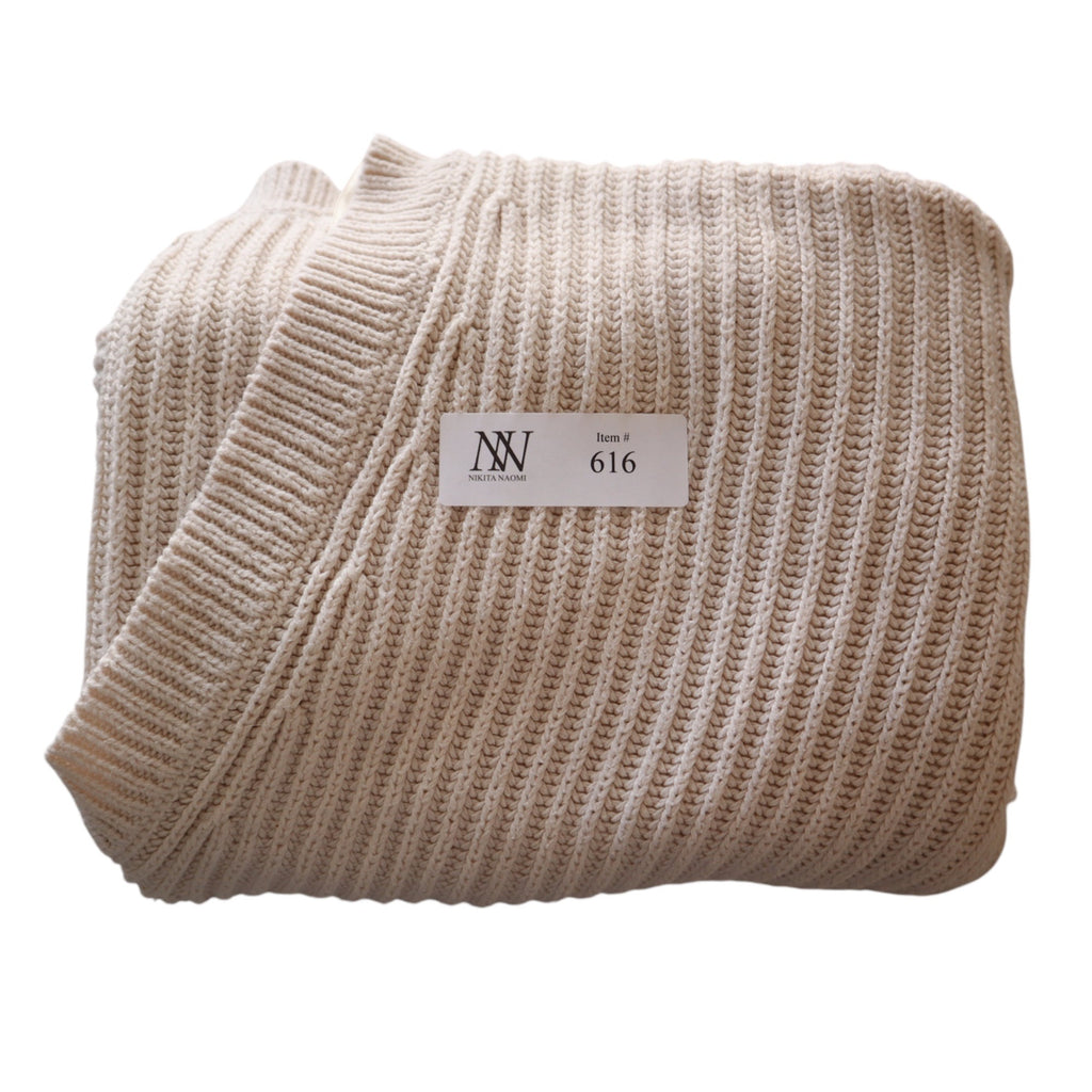 L.A. Hearts Womens Cream Ribbed Knit V-Neck Cropped Sweater XS