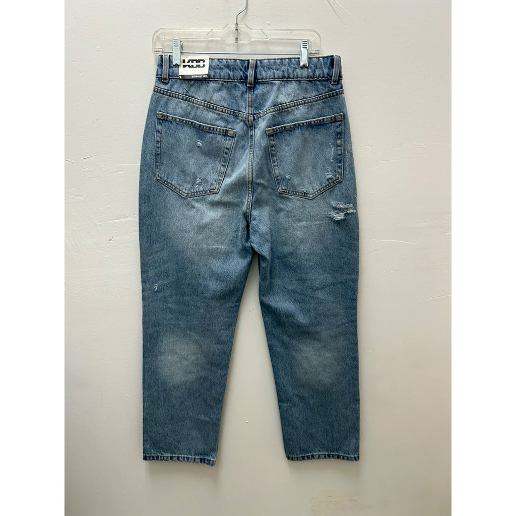 K-143 KBB By Kahlana Women's Size 4  High-Rise Distressed Straight-Leg Jeans