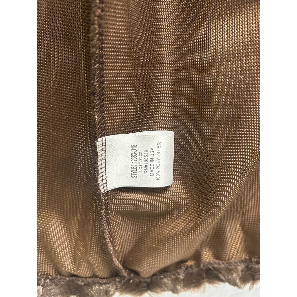 Slinky Brand Women’s Medium Brown Faux Fur Long Duster Vest