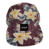 HUF Floral 5-Panel Strapback Hat Yellow & Blue Hawaiian Print