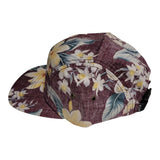 HUF Floral 5-Panel Strapback Hat Yellow & Blue Hawaiian Print