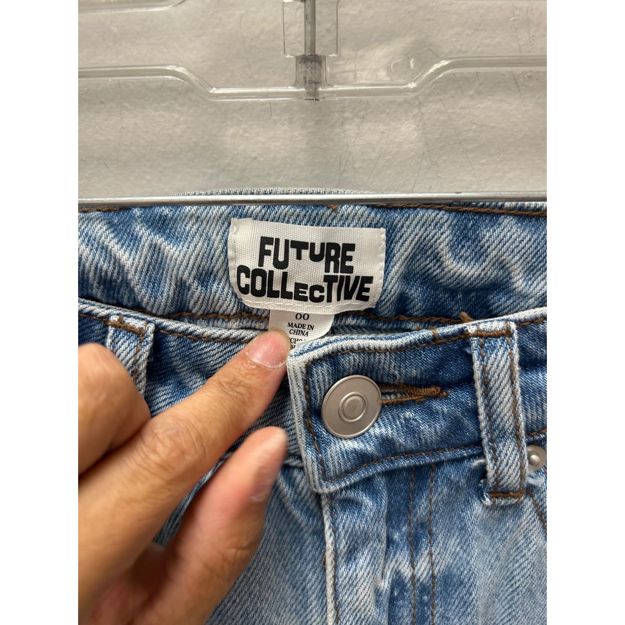 K-147 Future Collective Size 00 Light-Wash Wide-Leg Denim Jeans