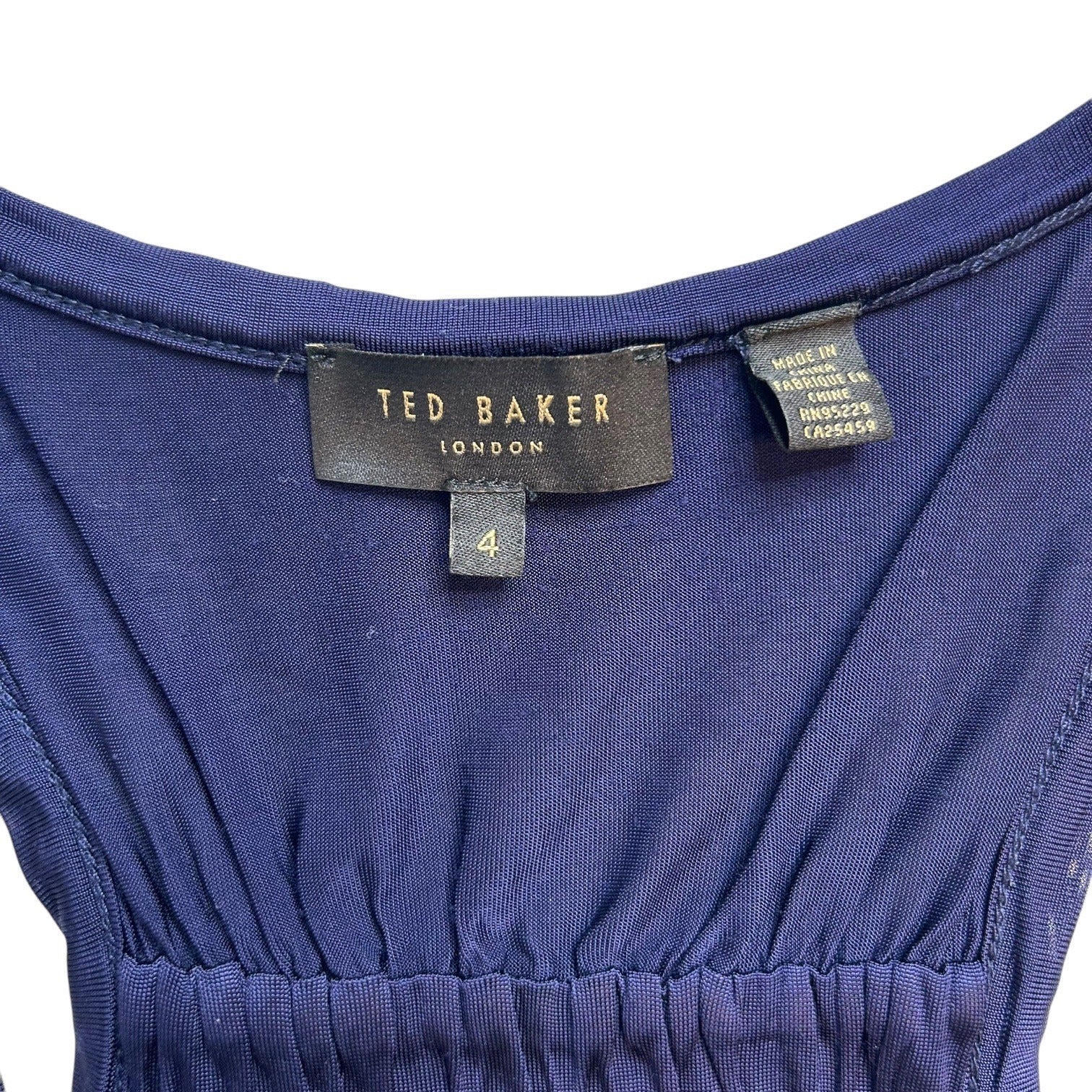 Ted Baker London Women's Size 4 Navy Blue Scoop Neck Racer back Tank Top