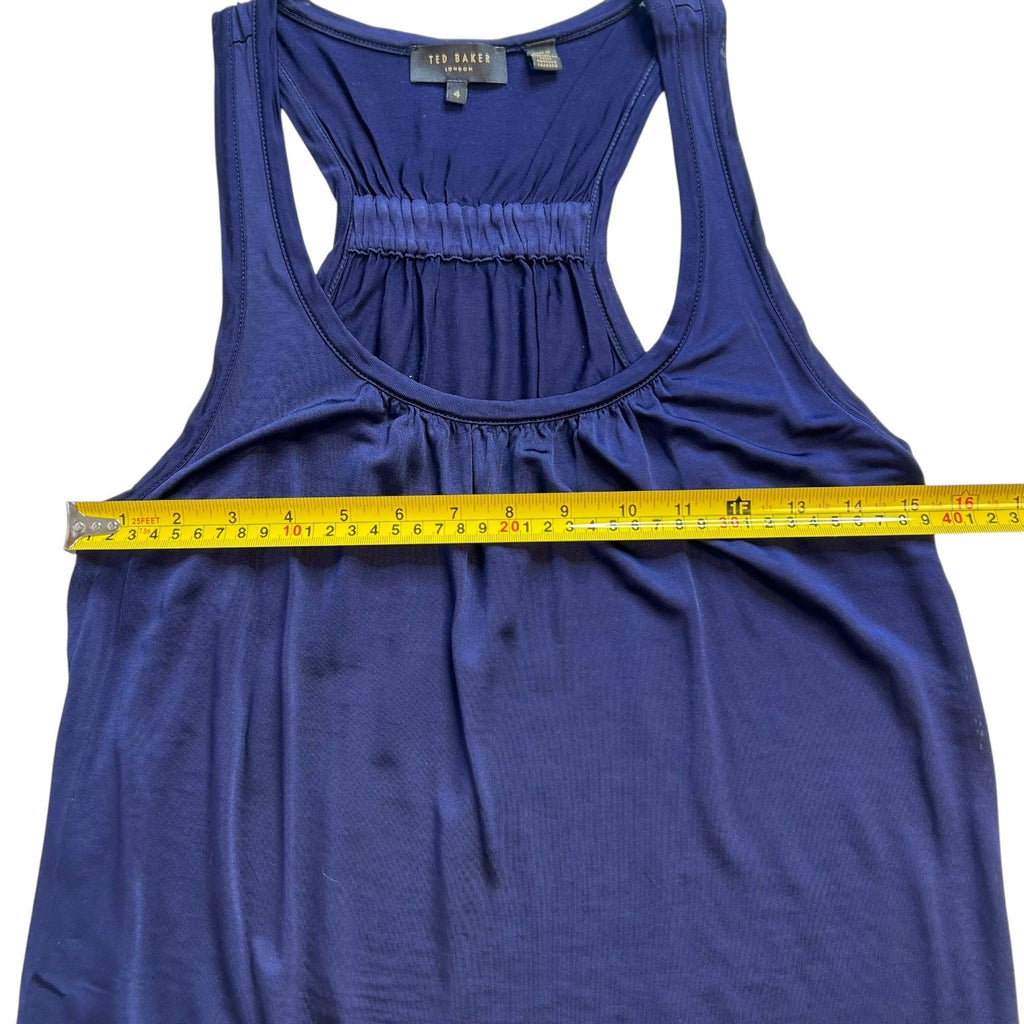 Ted Baker London Women's Size 4 Navy Blue Scoop Neck Racer back Tank Top