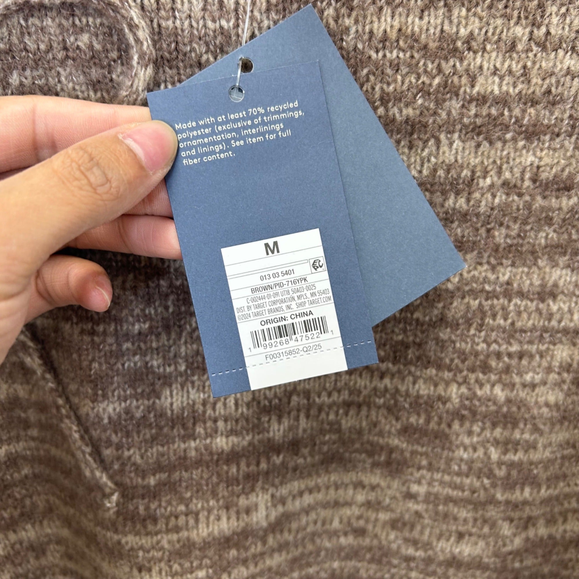 K-66 Universal Thread Women's Brown Holiday Crewneck Pullover Sweater Size Medium