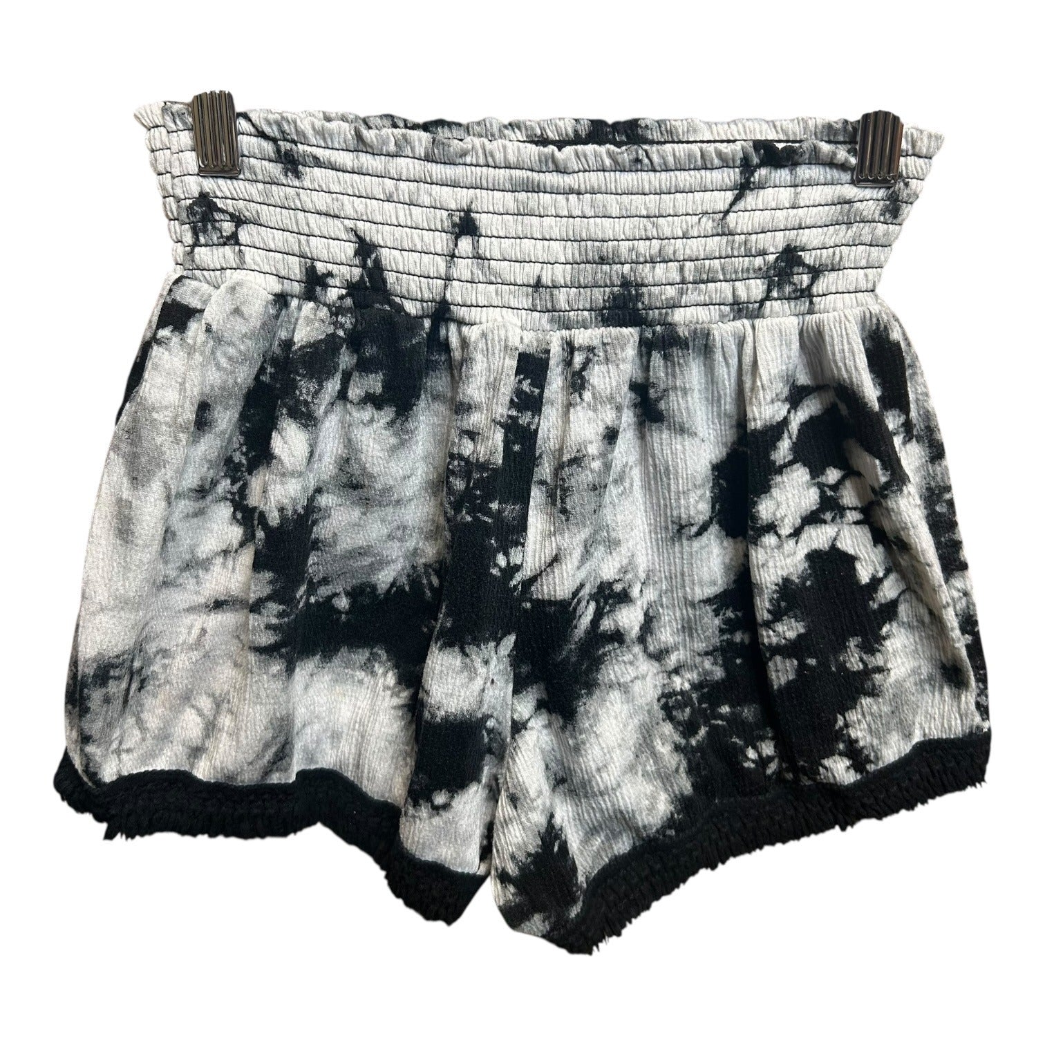 DG-80 No Boundaries Women's Tie-Dye Smocked Waist Shorts With Tassels Size Small