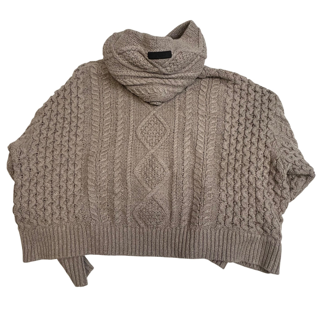 #1217 Fear Of God Essentials Taupe Cable Knit Hoodie Sweater Small