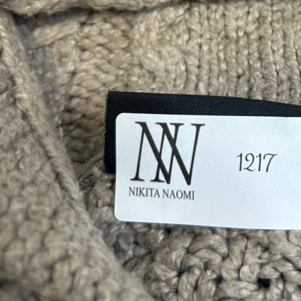 #1217 Fear Of God Essentials Taupe Cable Knit Hoodie Sweater Small