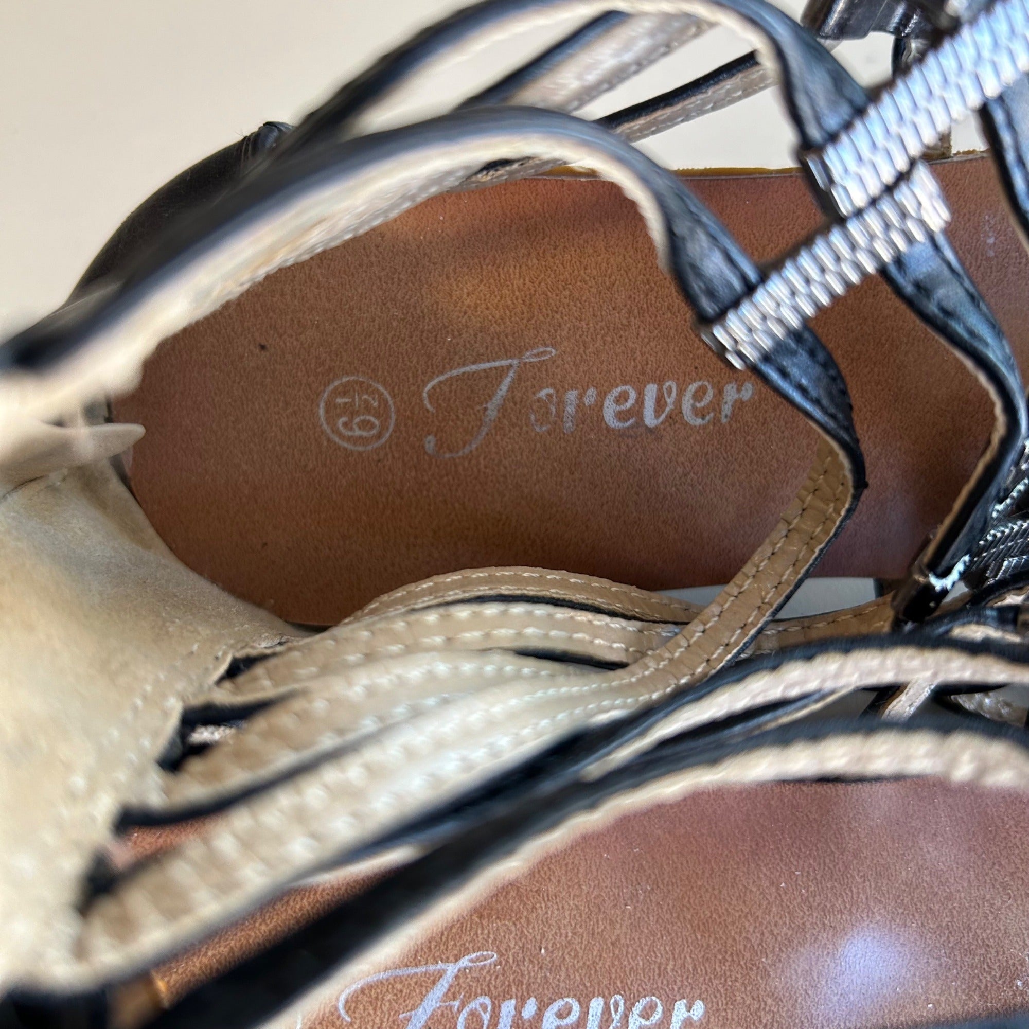 Strappy Gladiator Sandals With Zipper Closure By Forever Women's Size 6.5