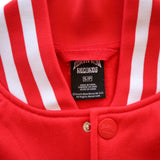 Death Row Records Red Varsity Jacket W/ Striped Trim Snap Buttons Size S/P