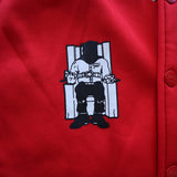 Death Row Records Red Varsity Jacket W/ Striped Trim Snap Buttons Size S/P