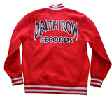 Death Row Records Red Varsity Jacket W/ Striped Trim Snap Buttons Size S/P