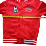 Death Row Records Red Varsity Jacket W/ Striped Trim Snap Buttons Size S/P