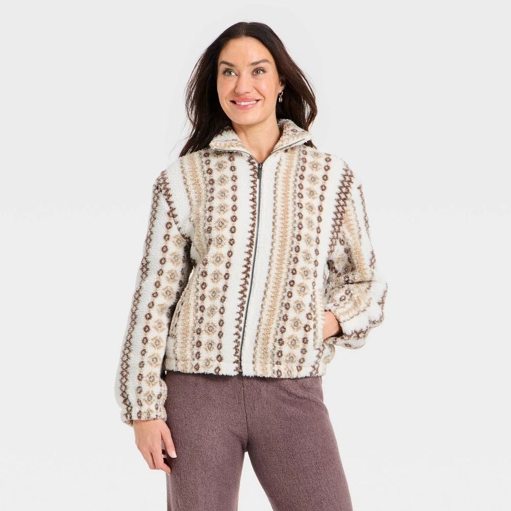 K-249 Universal Thread Women's Size Medium Faux Sherling Fashion Jacket
